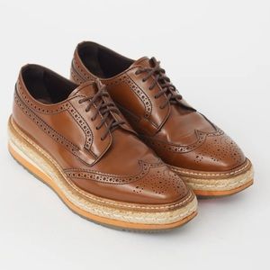 Prada Brown Leather Brogue Shoes